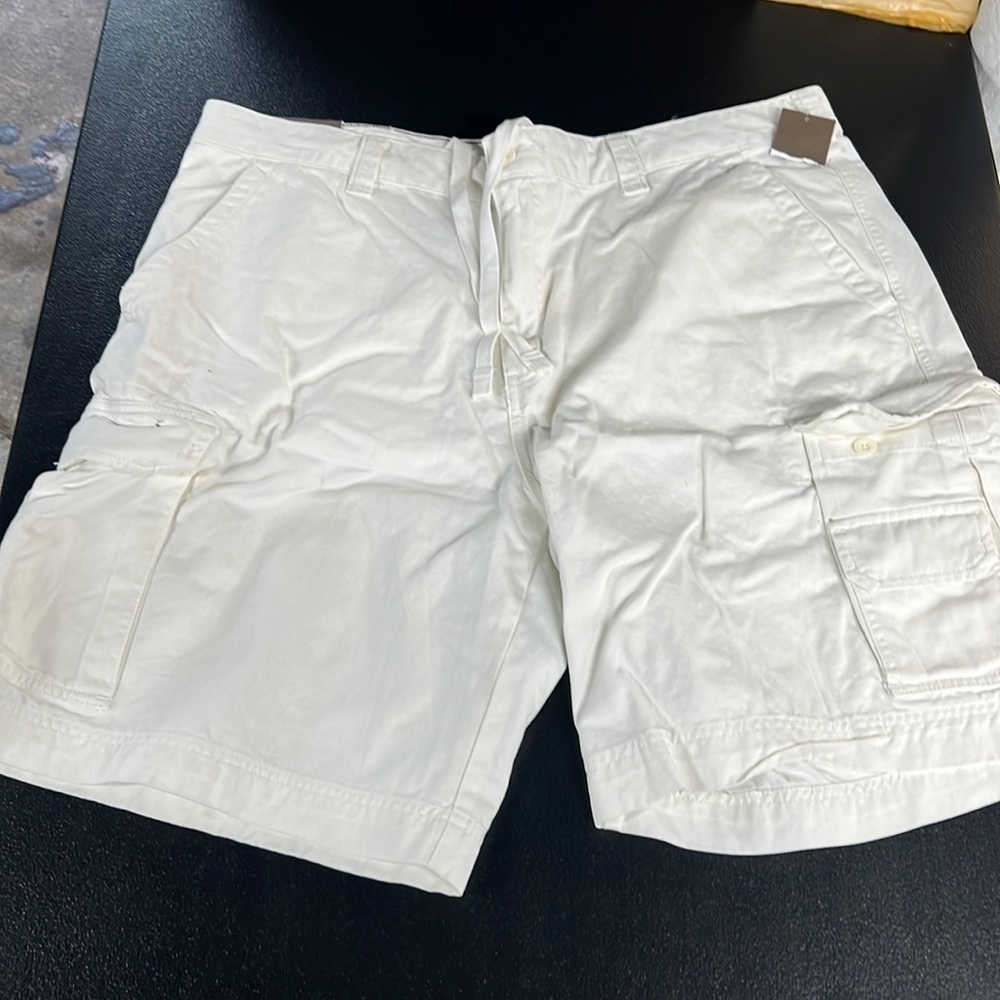 White cargo shorts